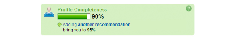 profil kitöltése progress barral mutatva százalékosan