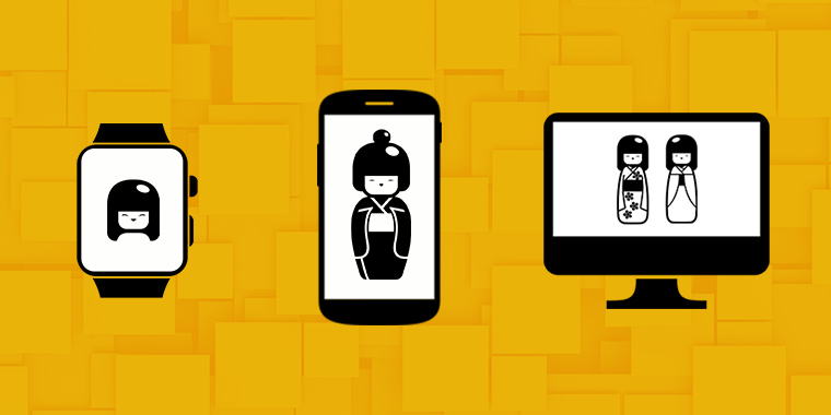 Az illusztráción matrjoska (kokeshi) baba szerepel, egymásba illeszthető, egyre kisebb babákból állnak.