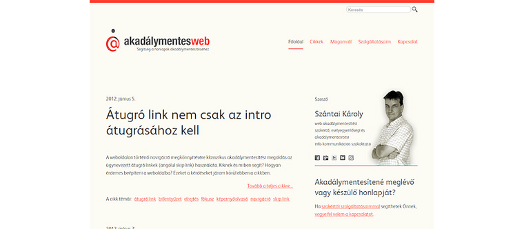 Akadálymentes web képernyőkép