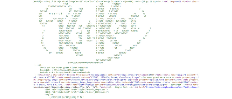 KitKat website-ban ASCII Art