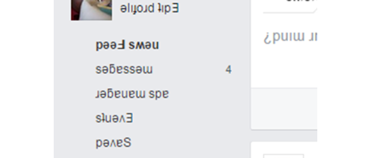 Facebook fejjel lefelé