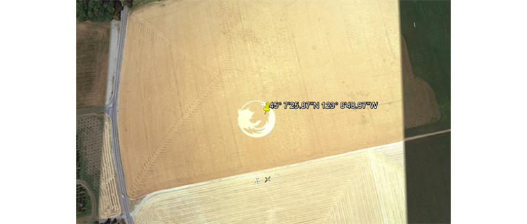 Firefox logó a Google Earth-ön