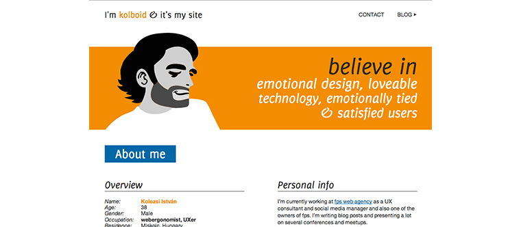 kolboid web page képernyőkép