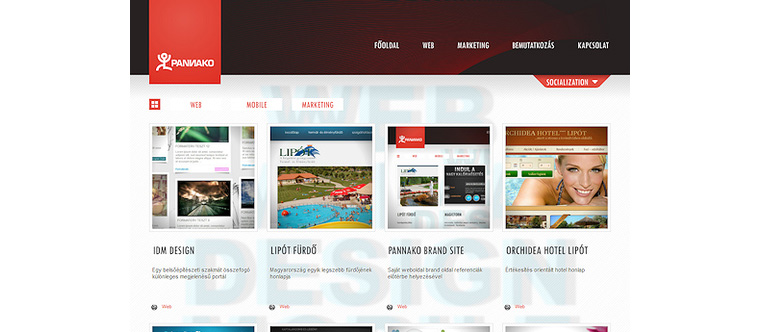 Pannako website képernyőkép