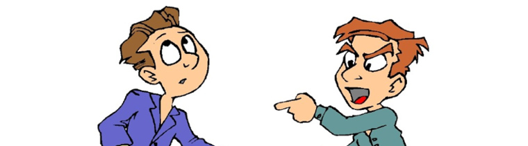 Egy ember mérgesen beszél egy másik emberhez illusztráció