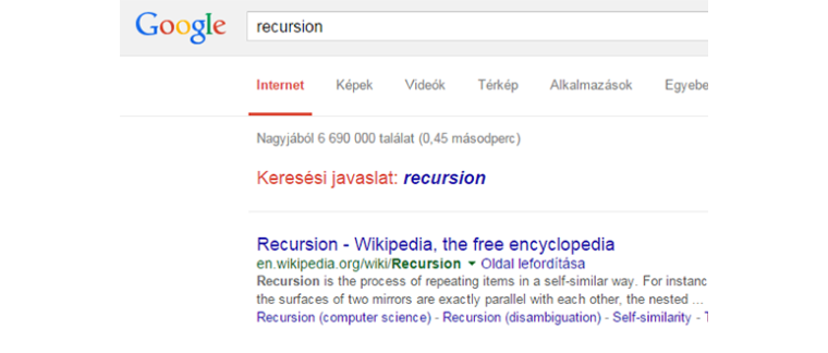 Google kereső rekurzív
