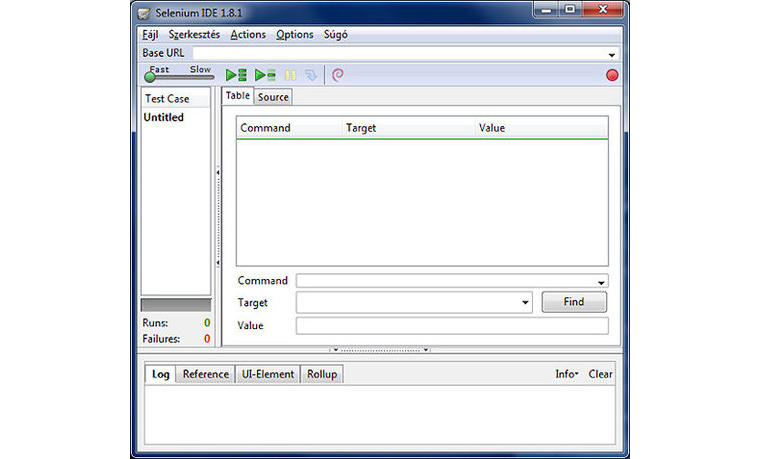 Selenium felülete képernyőkép