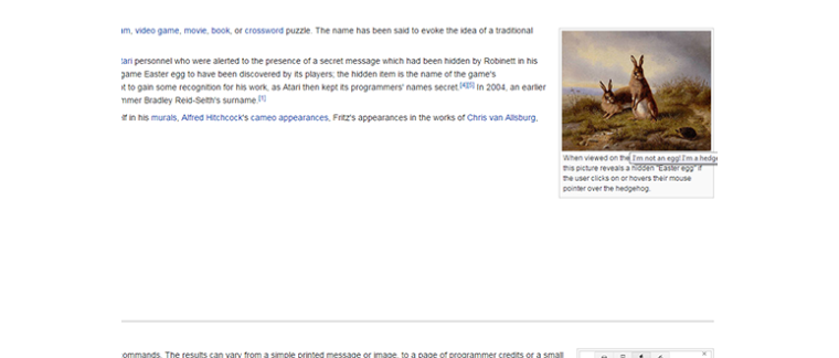 Easter egg szócikk a Wikipedián