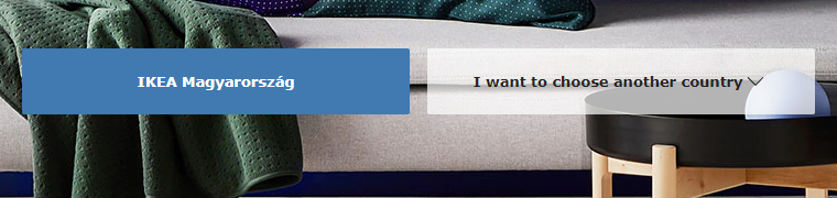nyelvválasztó oldal az Ikea kezdőlapján